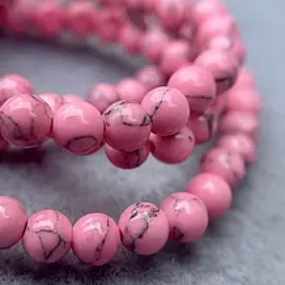 Hand Crafted Jewelry - 🆕New Pink Turquoise 8mm Healing Gemstone Bracelet